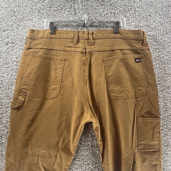 Vintage Dickies Pants Mens 42x32 Brown Canvas Workwear Cotton Casual Logo Work - Picture 7 of 9
